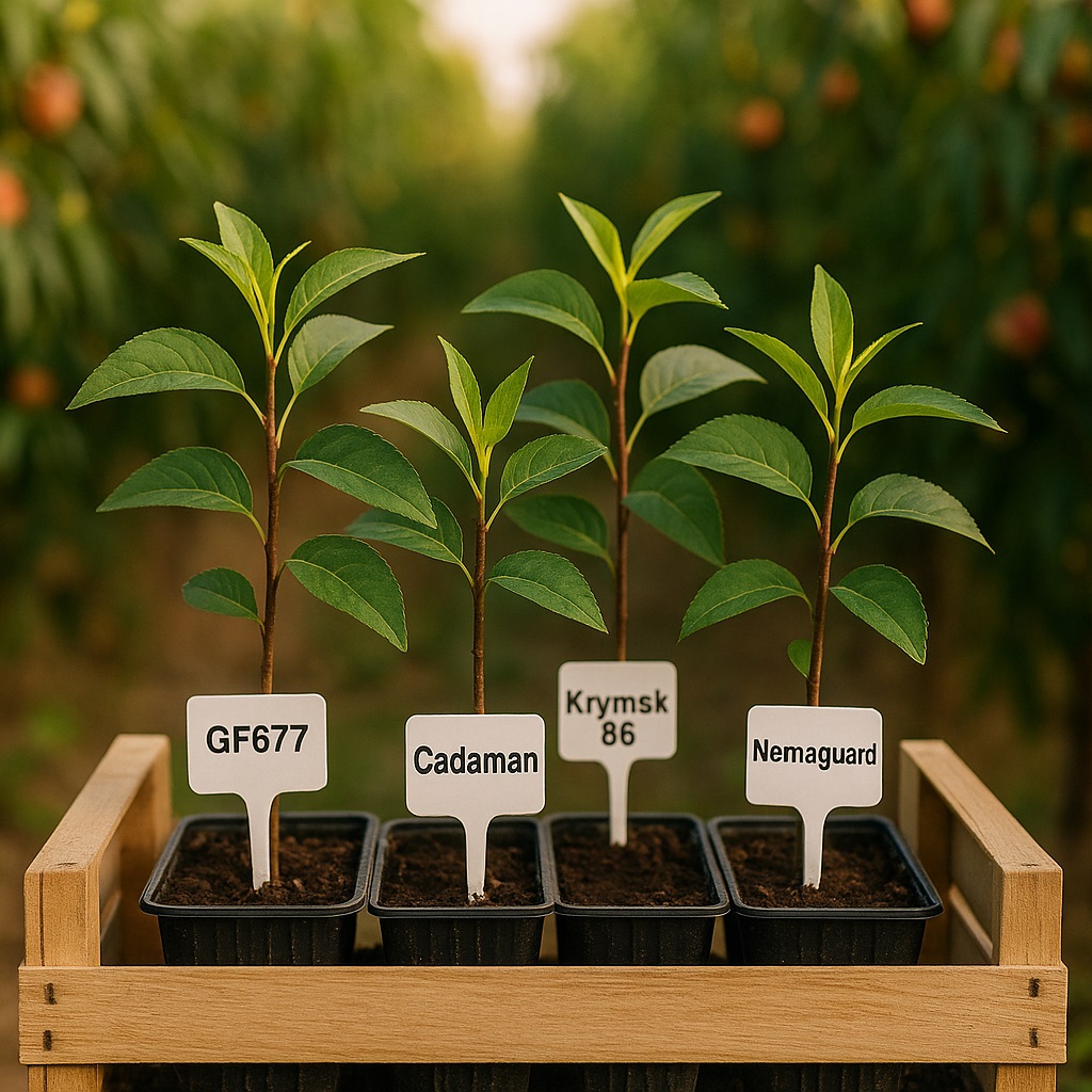 Infographic of peach & nectarine clonal rootstocks (English labels)