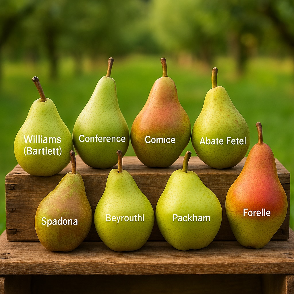 Selected pear varieties (English labels)